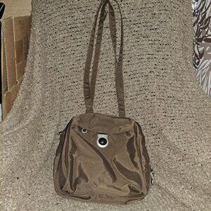 RONCATO-90's Vintage Brown Nylon Shoulder Bag-Medium-Near Mint Pre-Owned